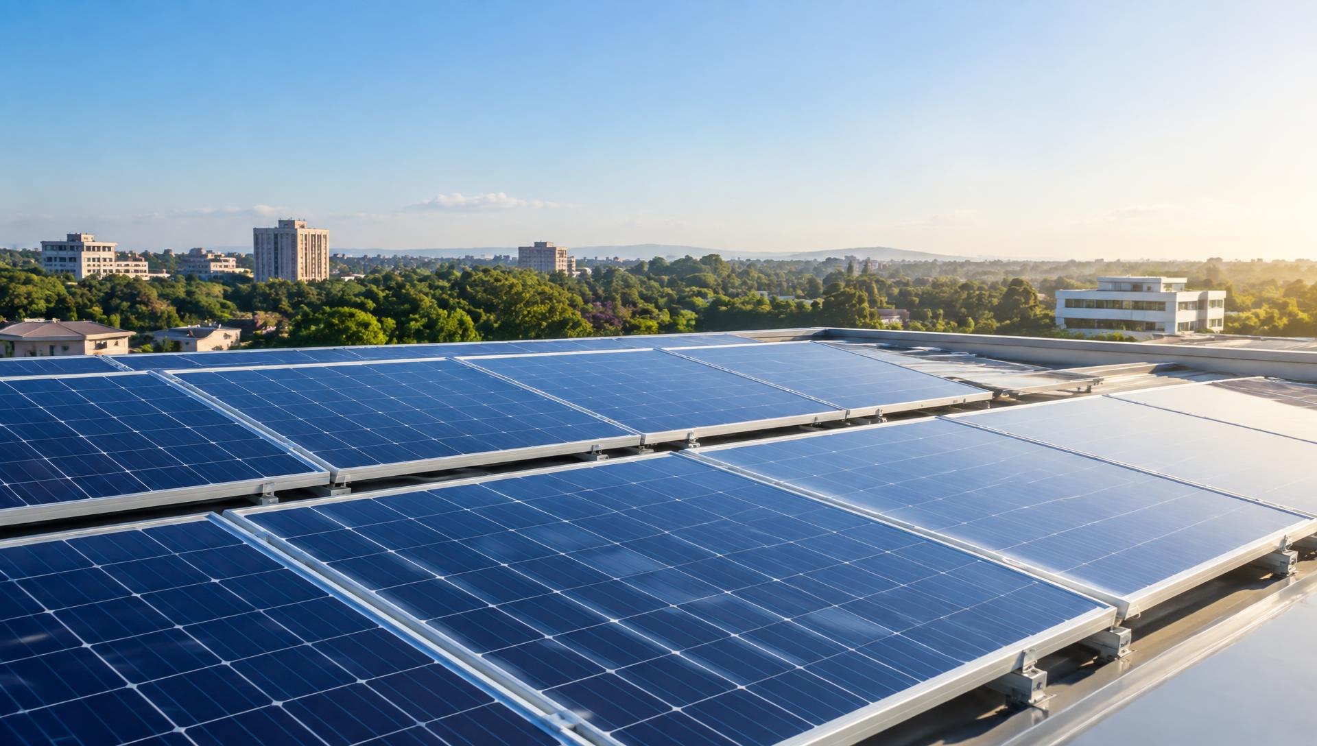 Modern rooftop solar installation